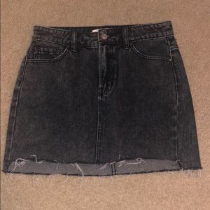 Black denim skirt